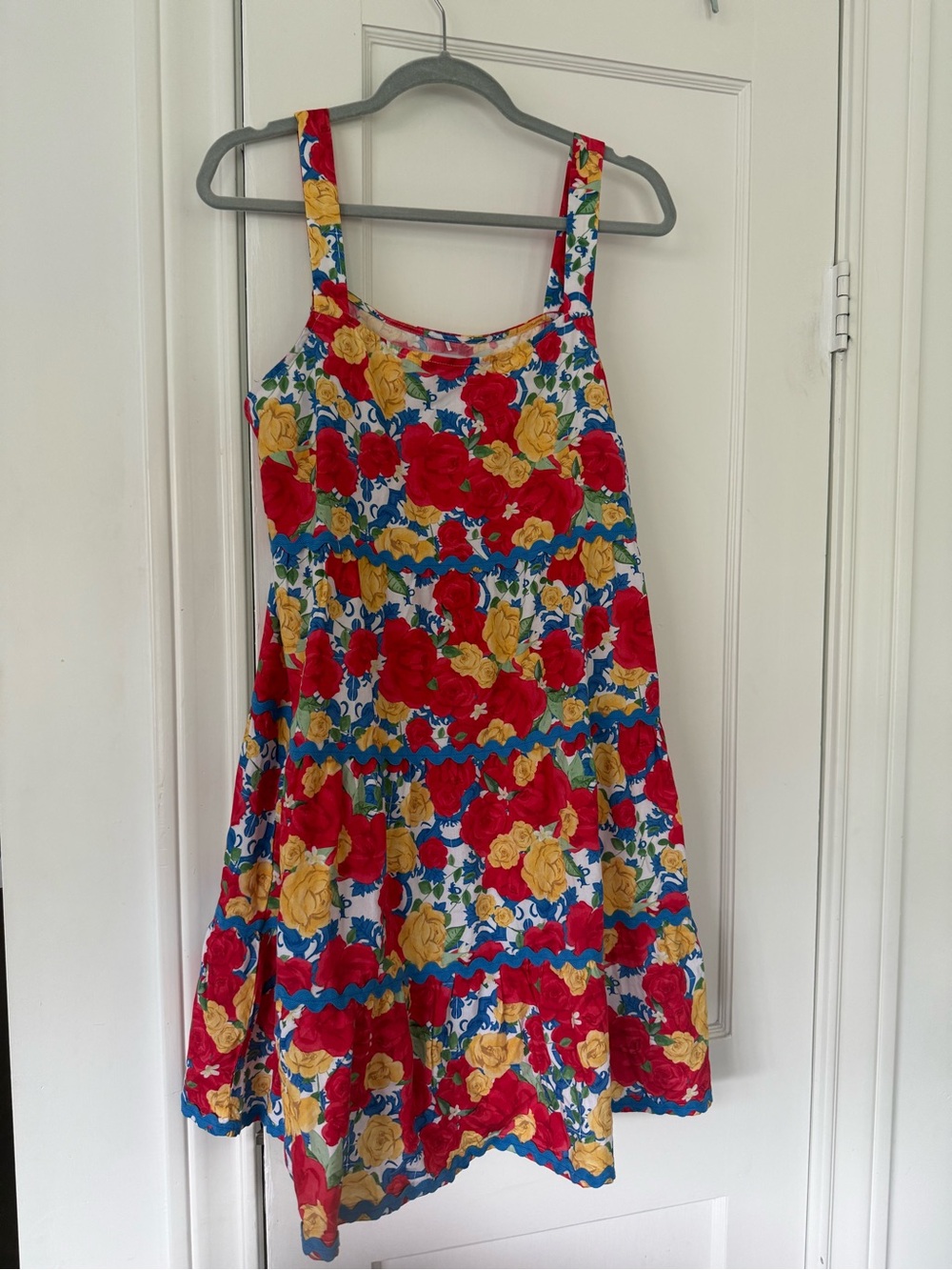 Posh Peanut Floral Sundress in Red, Yellow & Blue